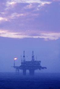 An oil platform off Britain's coast in the North Sea