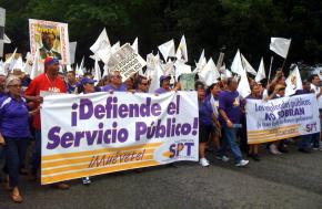 A mass march during Puerto Rico's one-day general strike drew tens of thousands