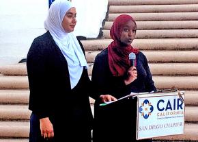 Community activists hold a vigil for Nabra Hassanen in San Diego
